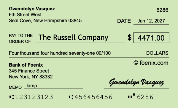 How to write a check for $4,471