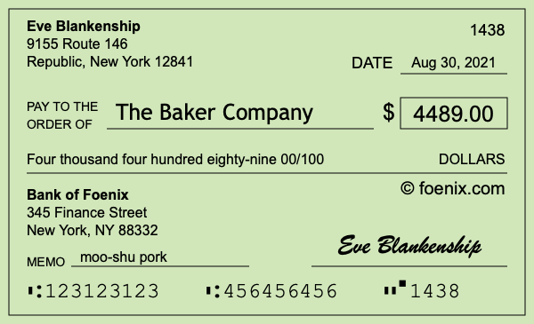 How to write a check for $4,489