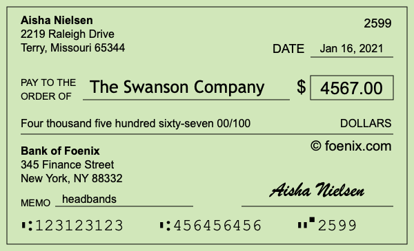 How to write a check for $4,567