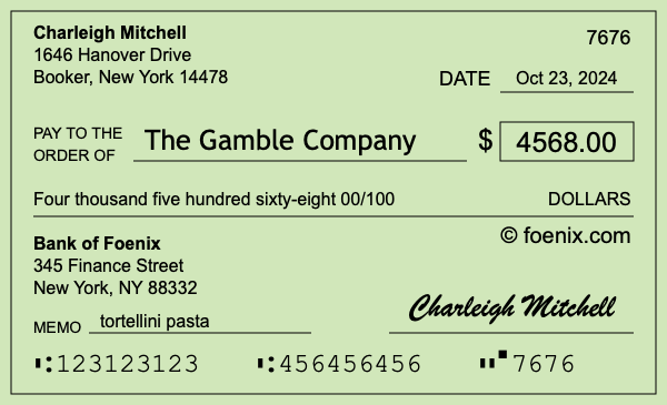 How to write a check for $4,568