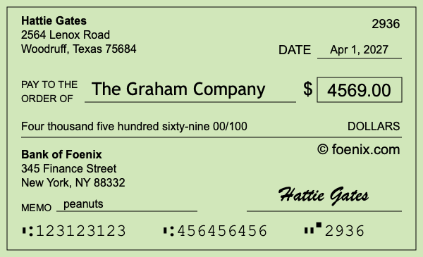 How to write a check for $4,569