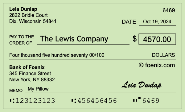 How to write a check for $4,570