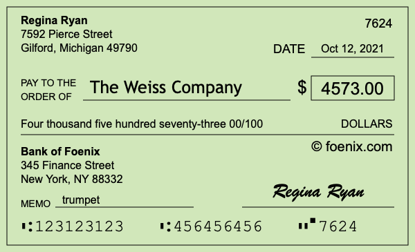 How to write a check for $4,573