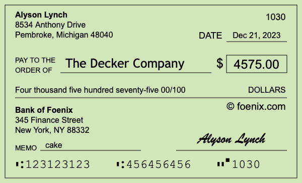 How to write a check for $4,575