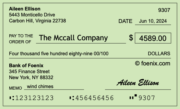 How to write a check for $4,589