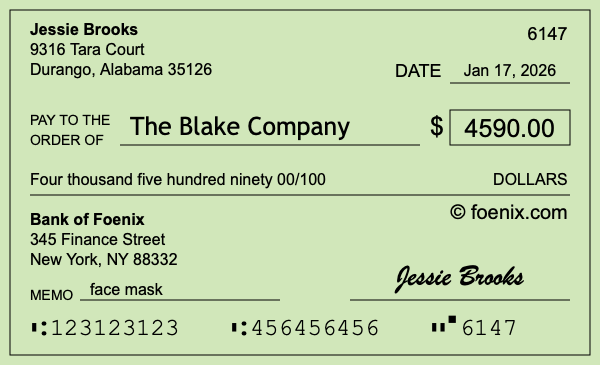 How to write a check for $4,590