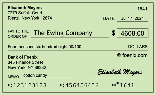 How to write a check for $4,608