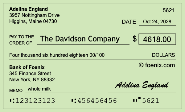 How to write a check for $4,618