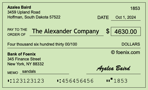 How to write a check for $4,630