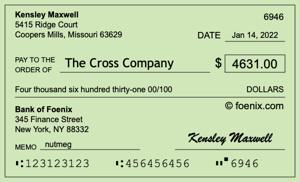 How to write a check for $4,631