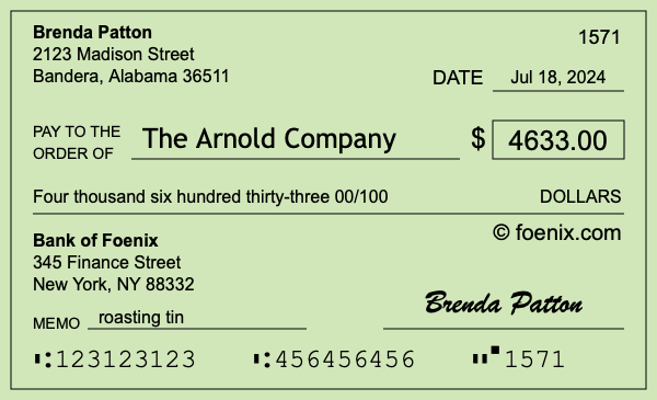 How to write a check for $4,633