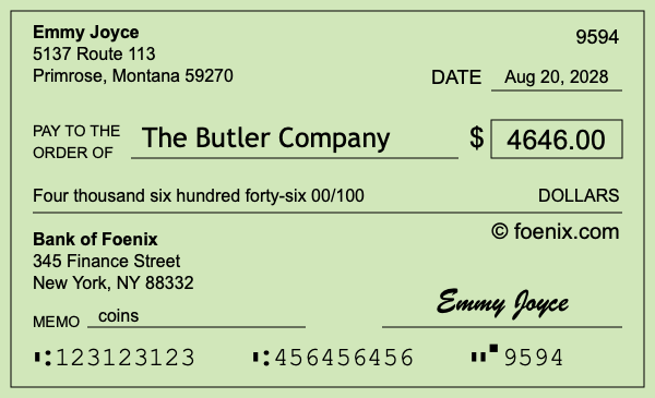 How to write a check for $4,646
