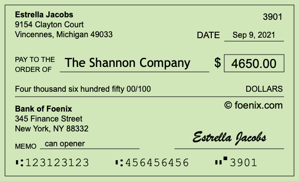 How to write a check for $4,650