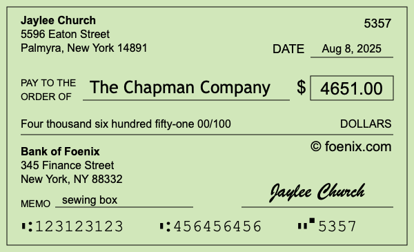 How to write a check for $4,651