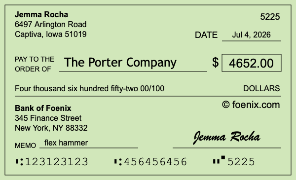 How to write a check for $4,652