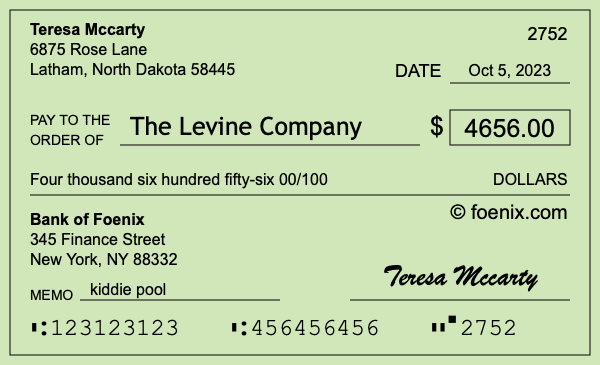 How to write a check for $4,656