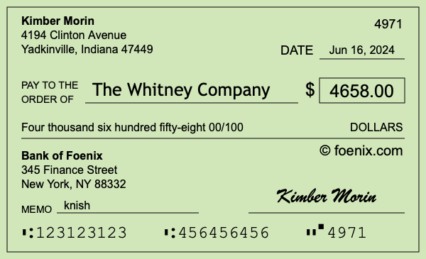How to write a check for $4,658