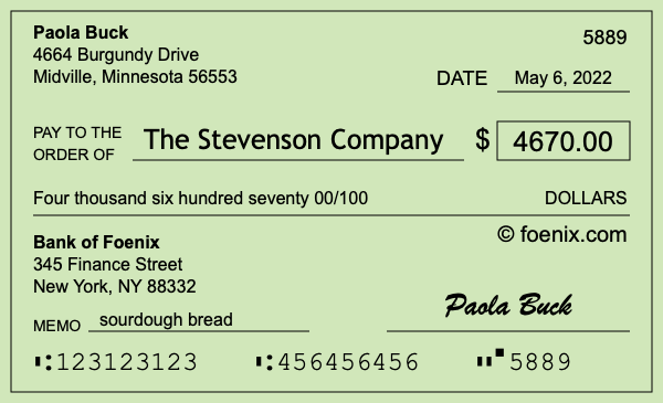 How to write a check for $4,670