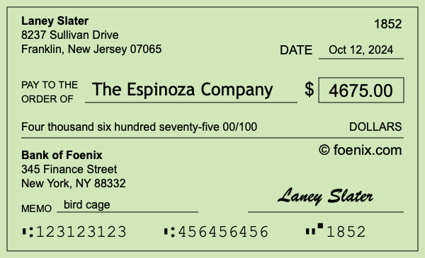 How to write a check for $4,675