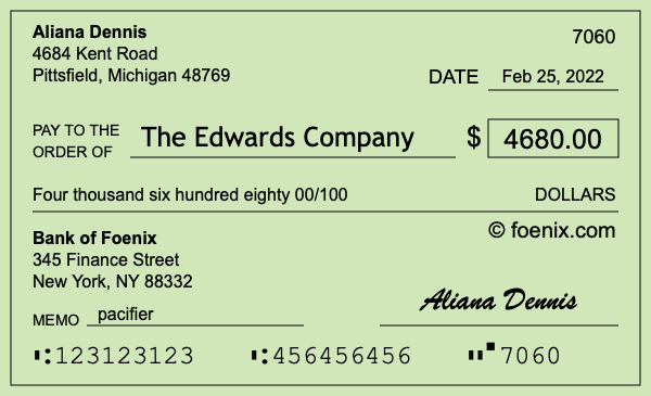 How to write a check for $4,680
