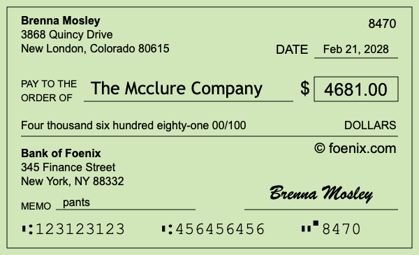 How to write a check for $4,681
