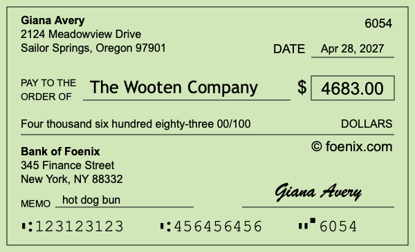 How to write a check for $4,683