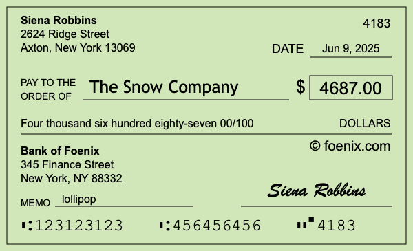 How to write a check for $4,687