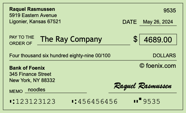 How to write a check for $4,689