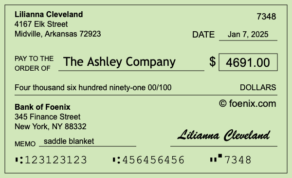 How to write a check for $4,691