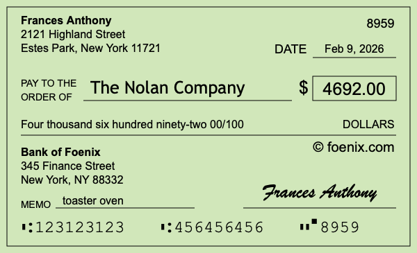 How to write a check for $4,692