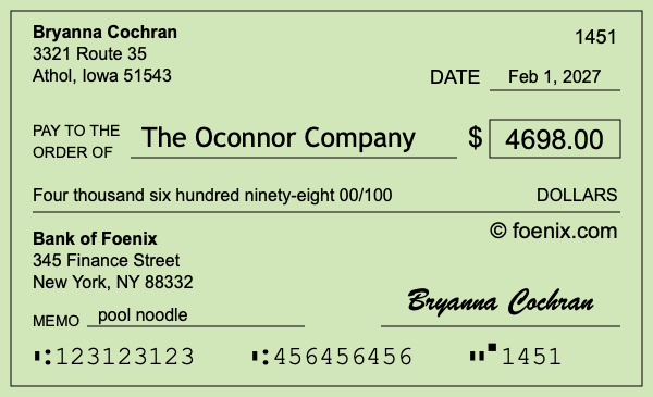 How to write a check for $4,698