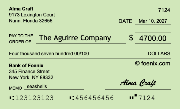 How to write a check for $4,700