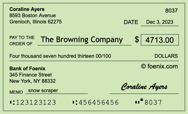 How to write a check for $4,713