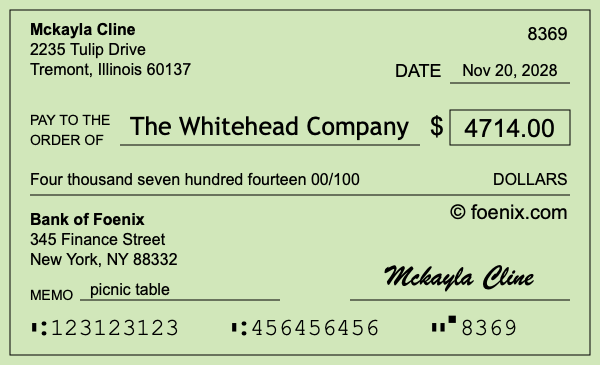 How to write a check for $4,714
