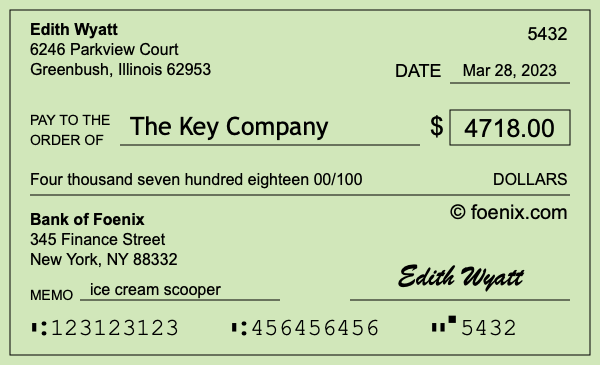 How to write a check for $4,718