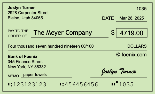 How to write a check for $4,719