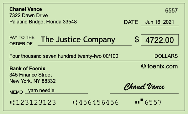 How to write a check for $4,722
