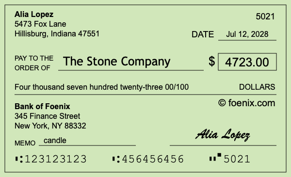 How to write a check for $4,723