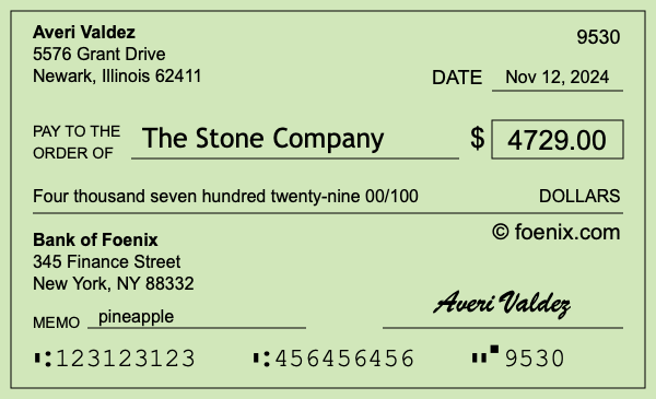 How to write a check for $4,729