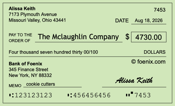 How to write a check for $4,730