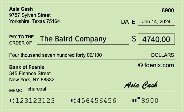 How to write a check for $4,740