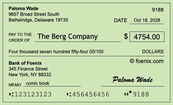 How to write a check for $4,754