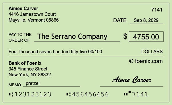 How to write a check for $4,755