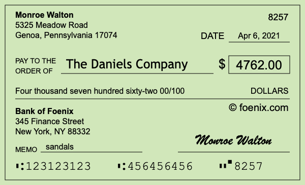 How to write a check for $4,762