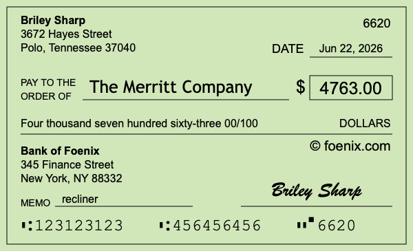 How to write a check for $4,763