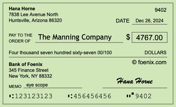 How to write a check for $4,767
