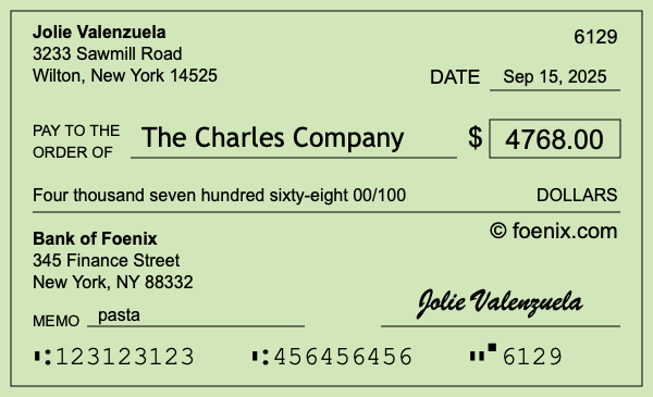 How to write a check for $4,768