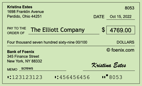 How to write a check for $4,769