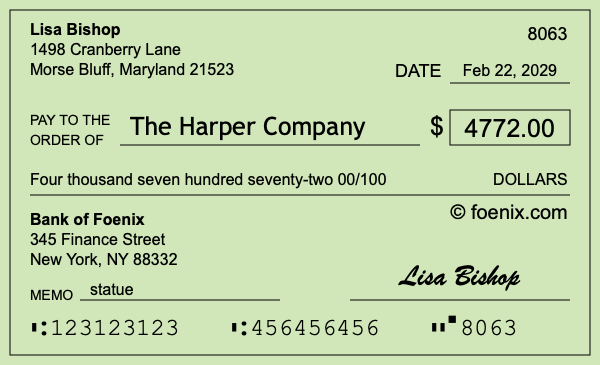 How to write a check for $4,772