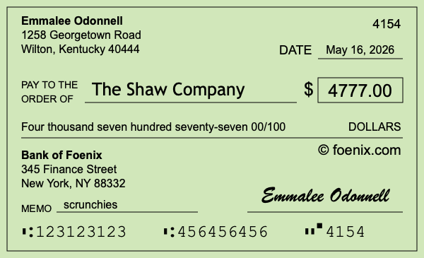 How to write a check for $4,777